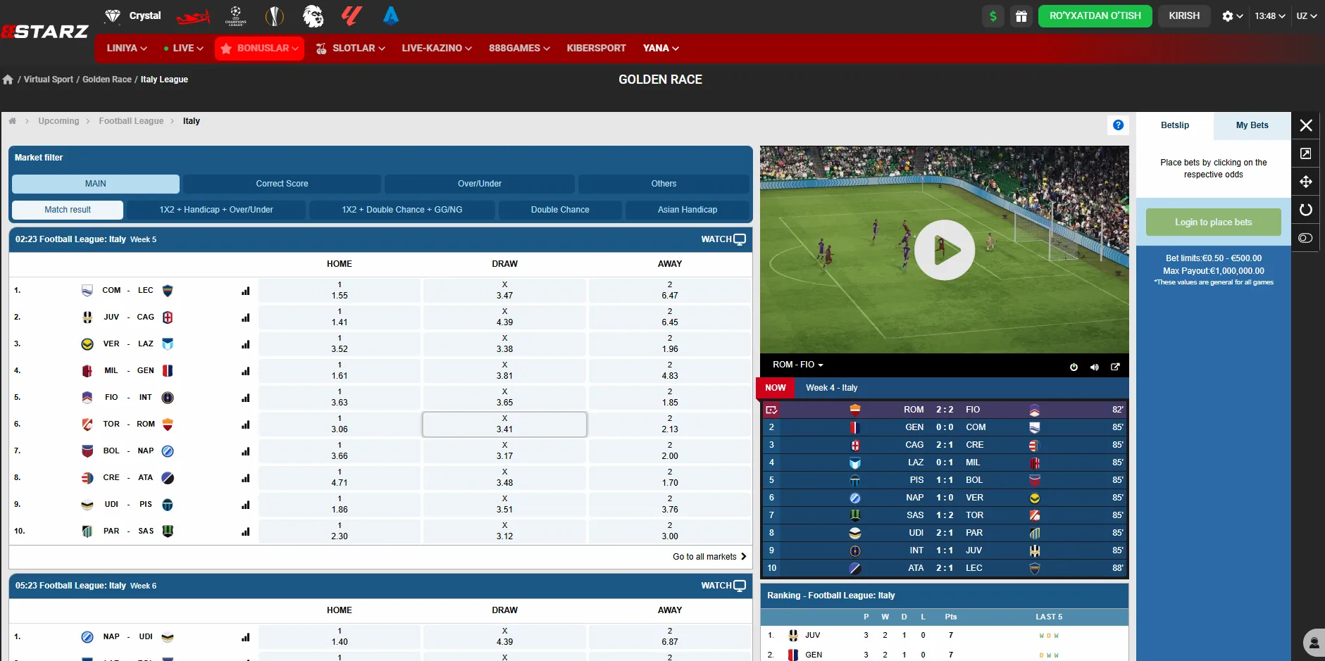 Virtual sport - 888starz-casino-uz.com